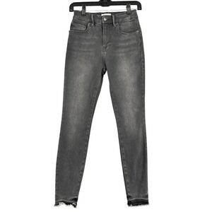 Good American Good Legs Crop Jeans Women 2/26 Cotton Blend Gray GLCFH961T
